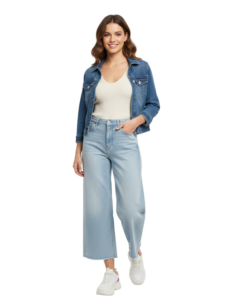 JUDITH Women's High-Waisted Wide Leg Denim Jeans