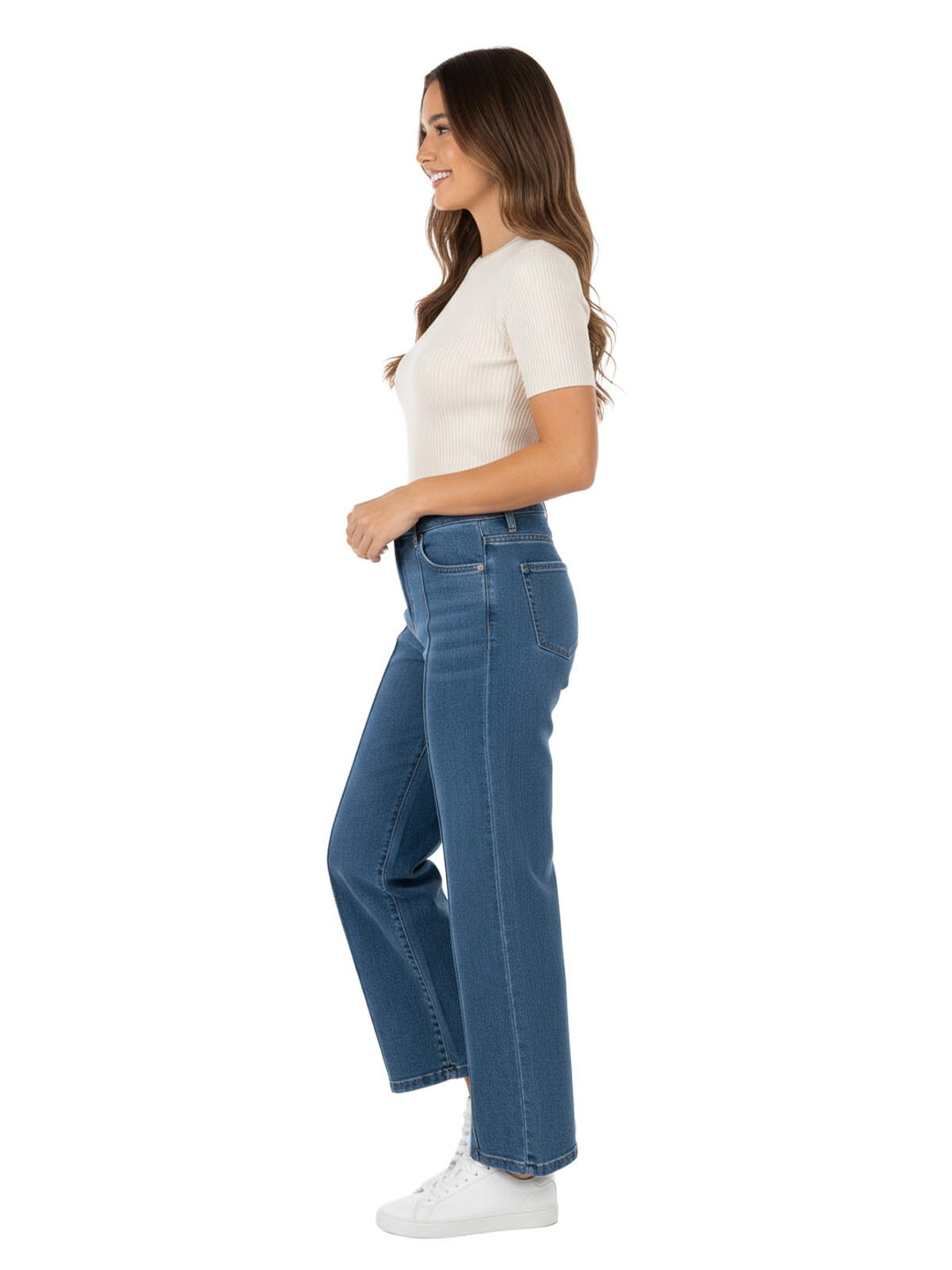 Alfred Dunner Women's Jeans Blue Cotton Wide Leg