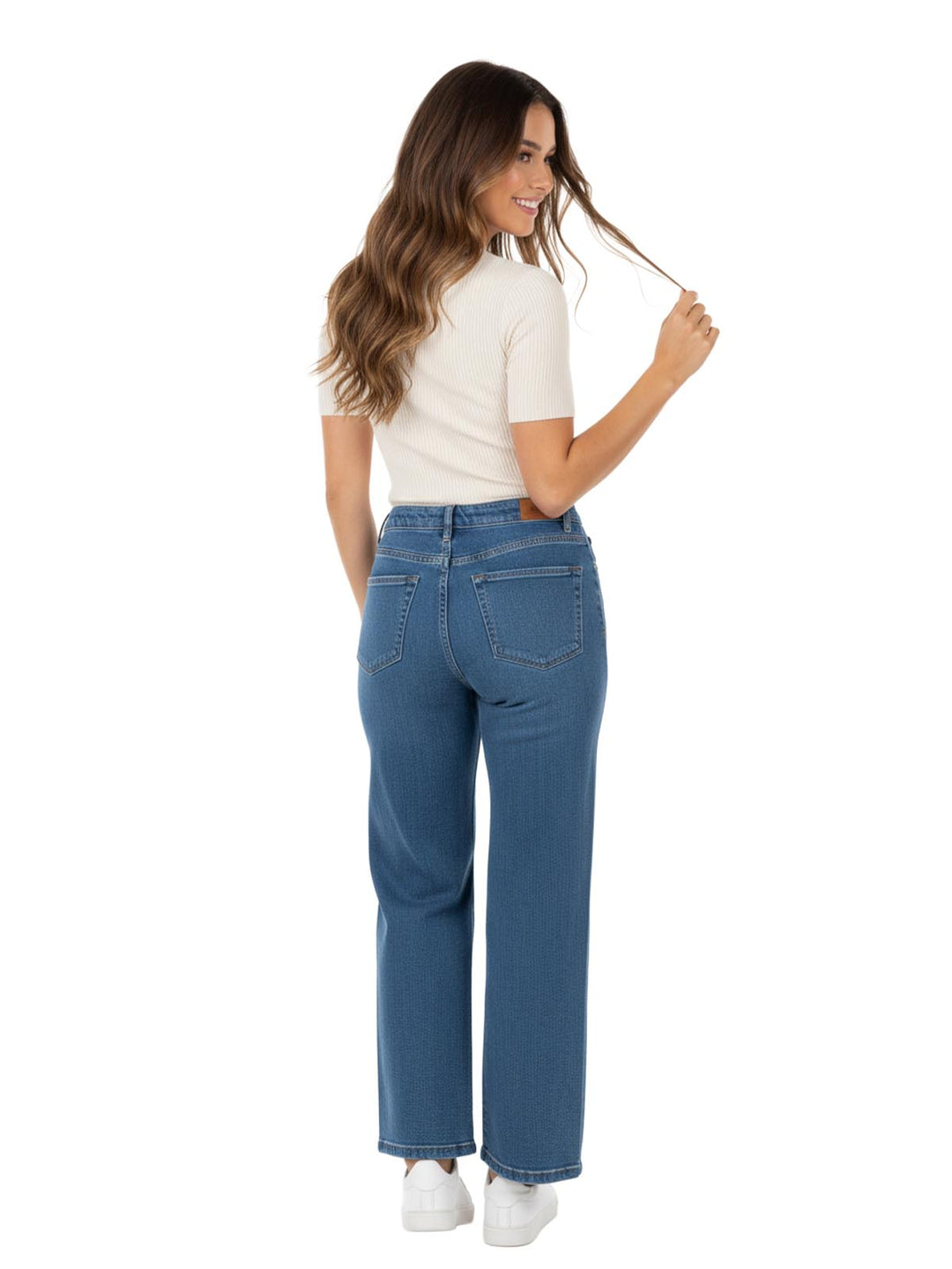 Alfred Dunner Women's Jeans Blue Cotton Wide Leg