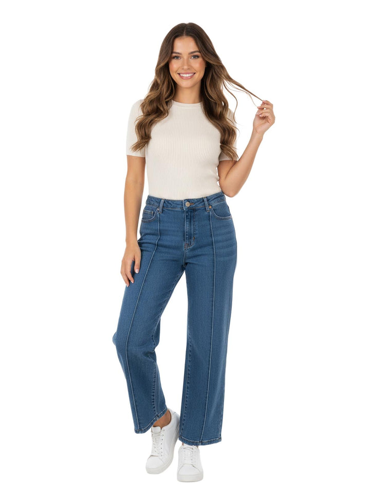 Alfred Dunner Women's Jeans Blue Cotton Wide Leg