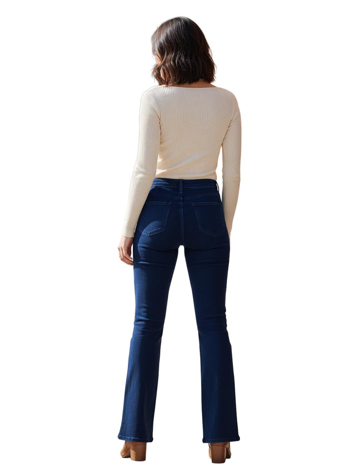 The Cords & Co. Mid Rise Slim Fit Corduroy Flare Jeans Womens Clothing Jeans