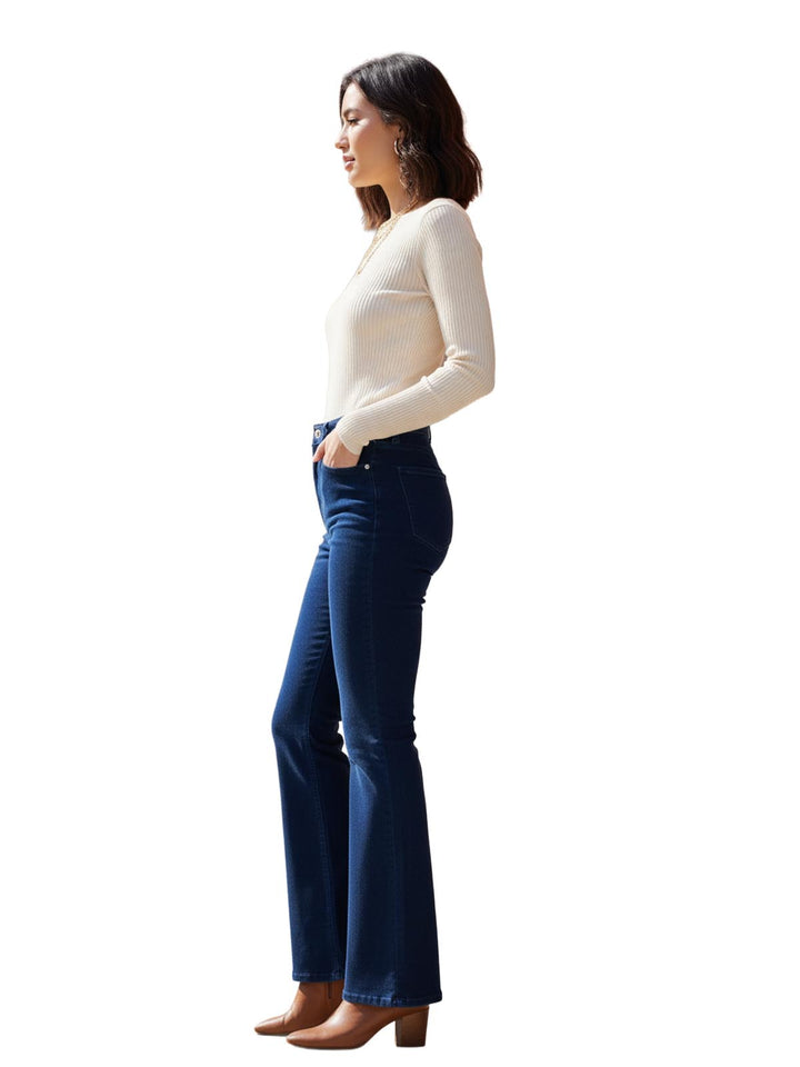 The Cords & Co. Mid Rise Slim Fit Corduroy Flare Jeans Womens Clothing Jeans