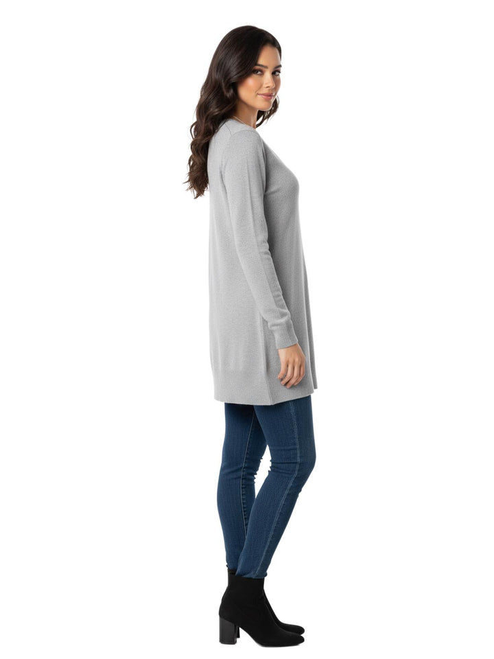 DKNY Jeans Women's Gray V-Neck Long Sleeve Sweater