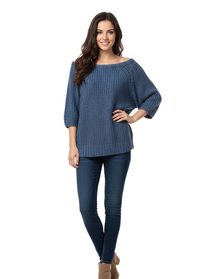 Blue Knit Sweater Dress
