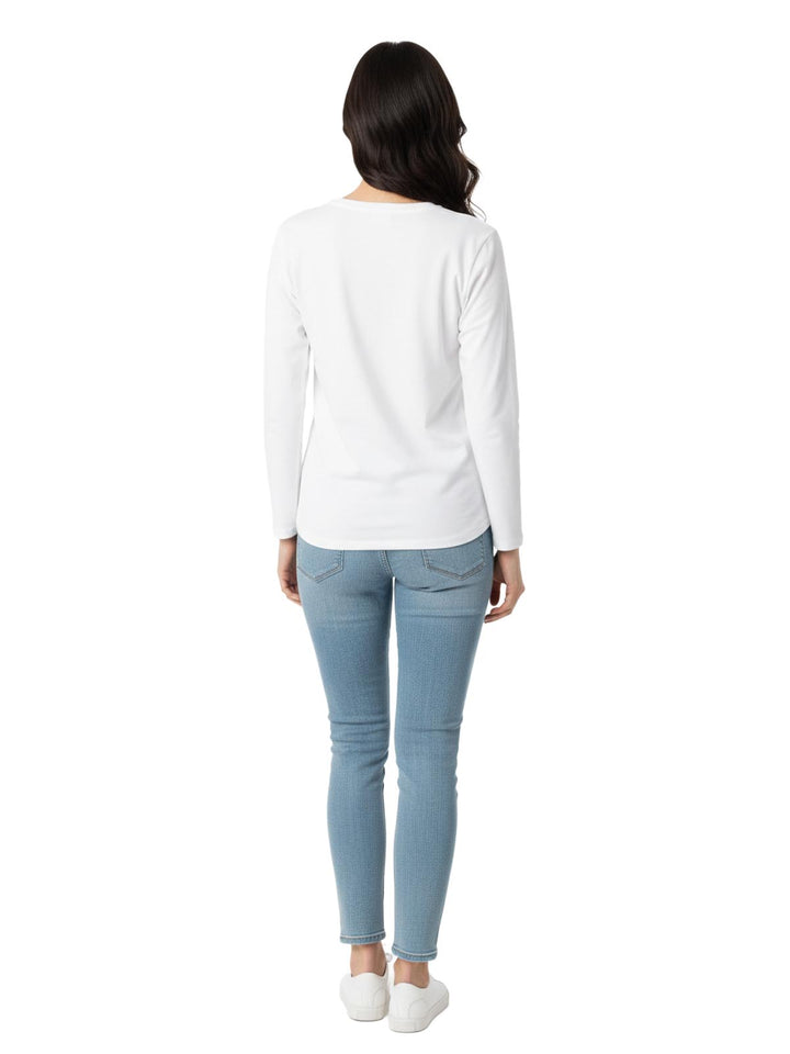 Fruit of the Loom White Cotton Long Sleeve Shirt