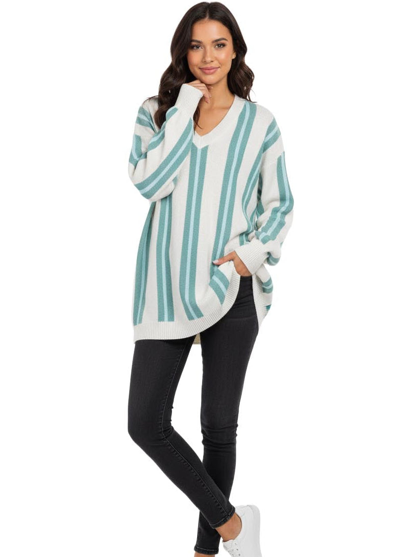 Wild Fable White Striped Knit Mini Dress