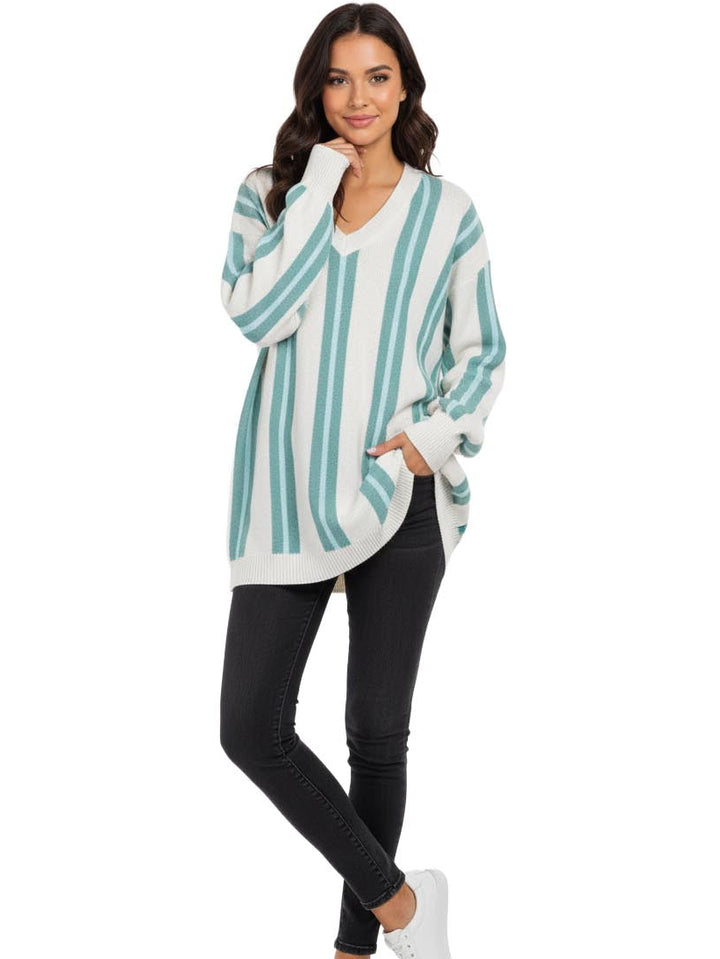 Wild Fable White Striped Knit Mini Dress