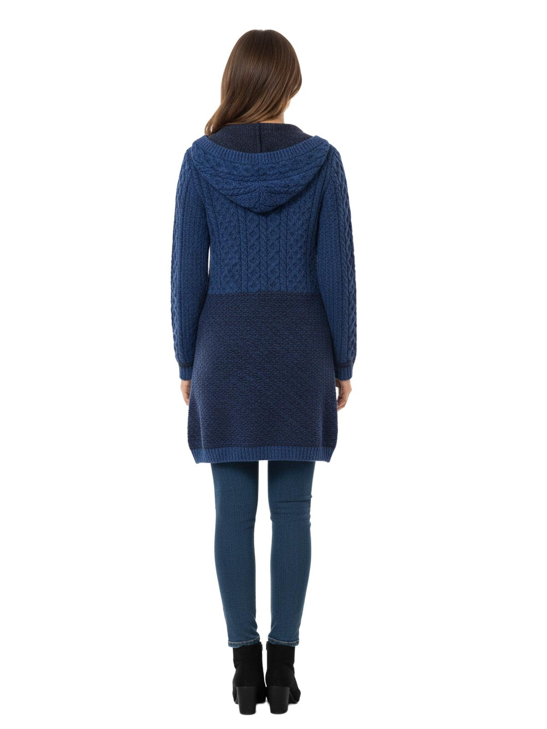 Carraig Donn Women's Blue Wool Cardigan Sweater