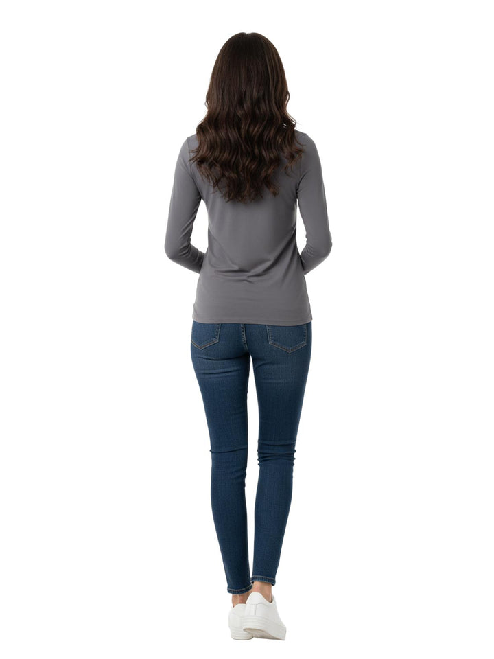 Gray Long Sleeve Top