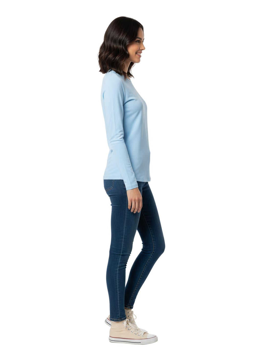 Blue Long Sleeve Top