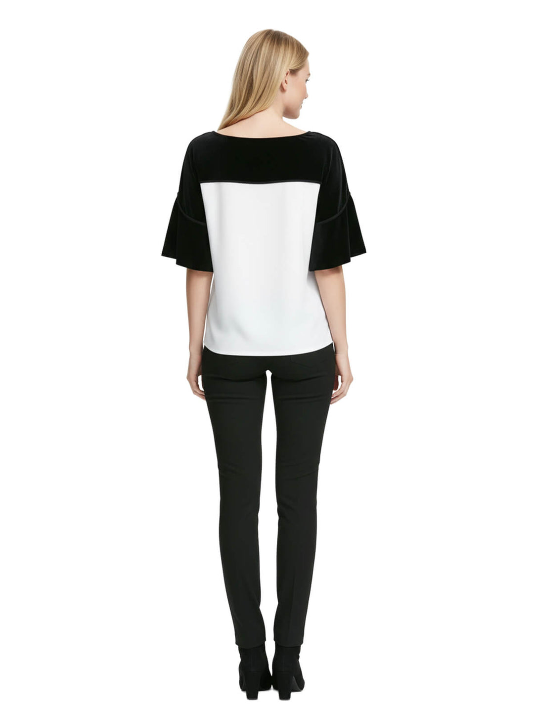 Chelsea & Theodore Women's Velvet Trim Blouse