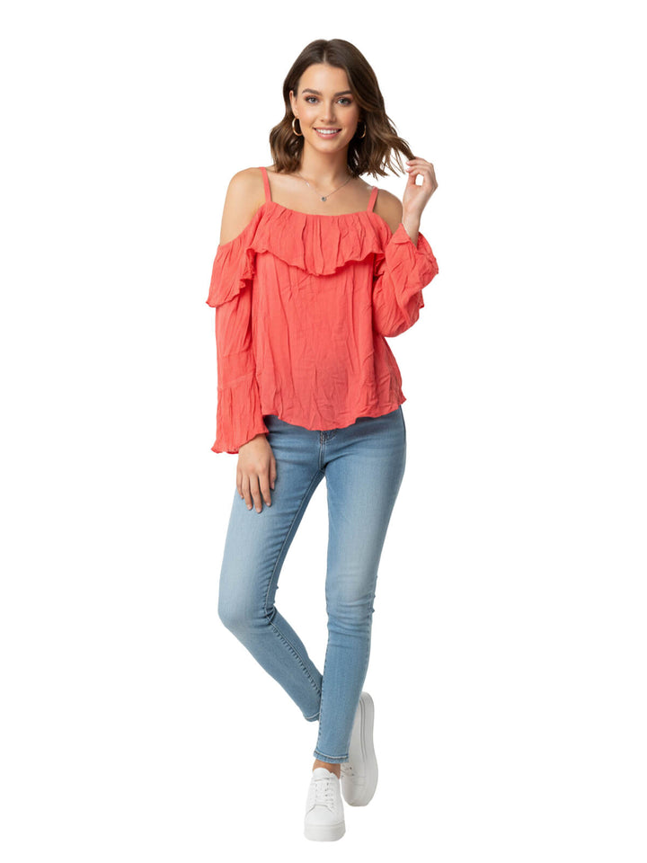 INC Off-the-Shoulder Ruffle Blouse