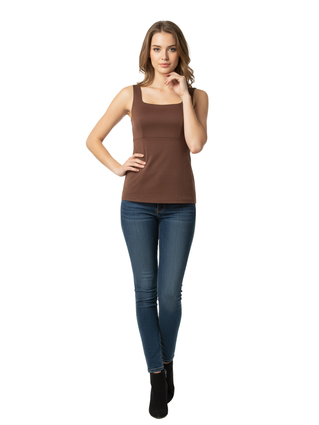 Brown Sleeveless Top