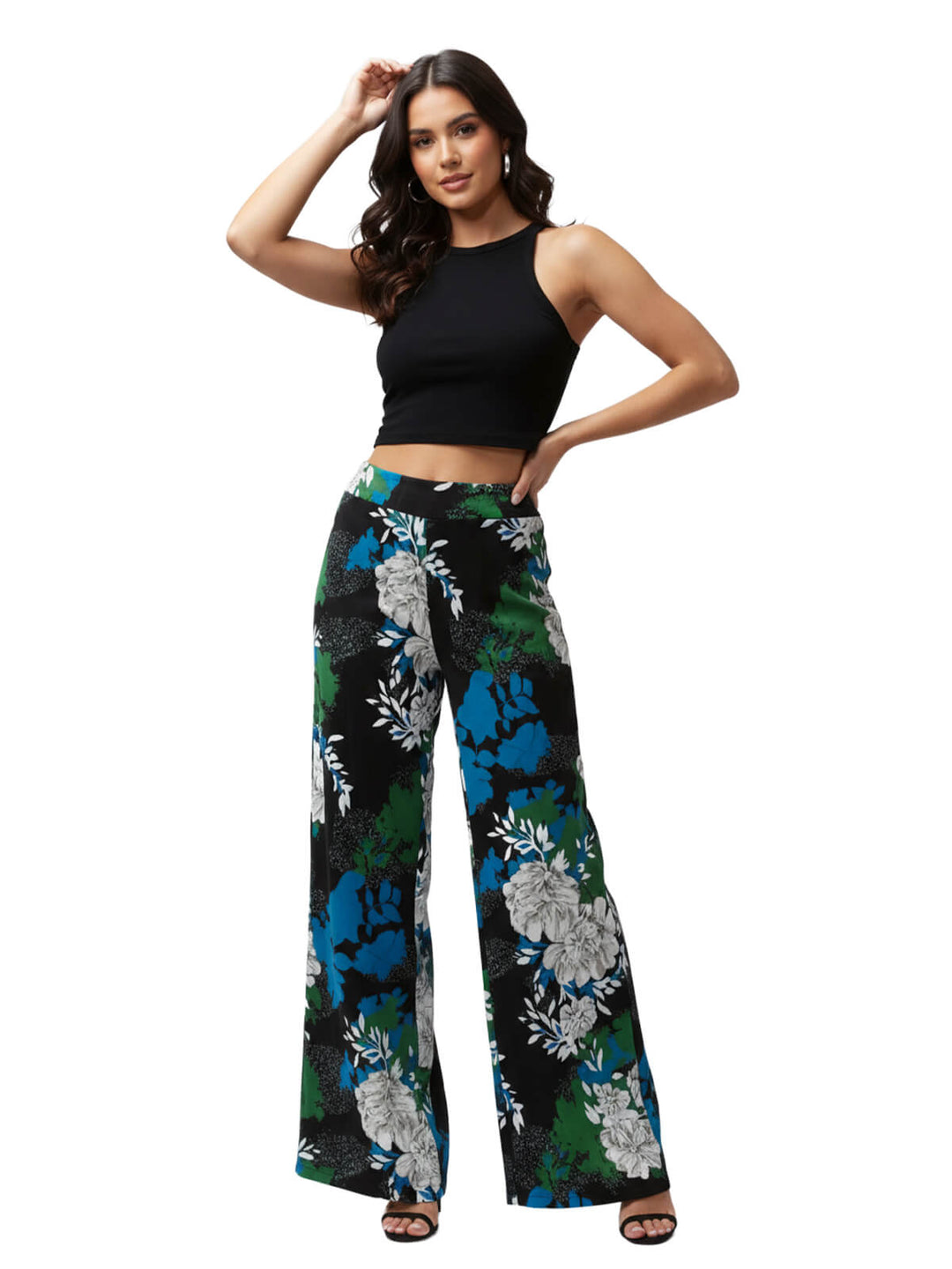 NY Collection Women's Floral Wide Leg Pants