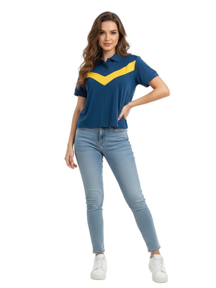 Love Tree Women's Short Sleeve V-Neck Polo Shirt
