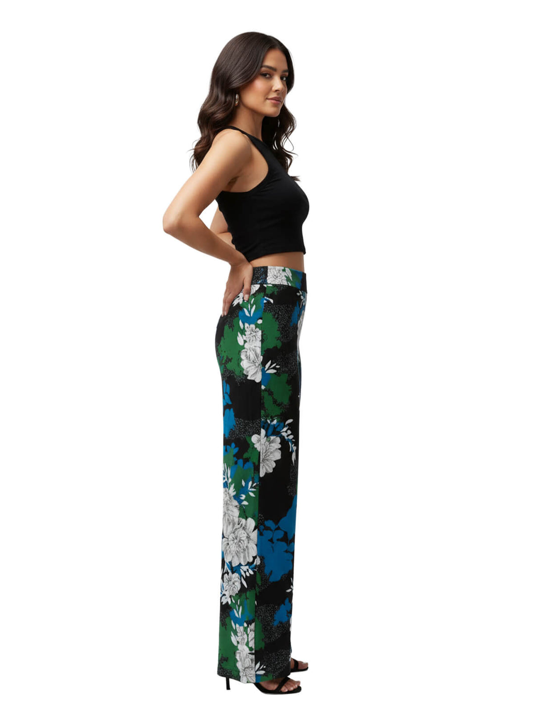 NY Collection Women's Floral Wide Leg Pants