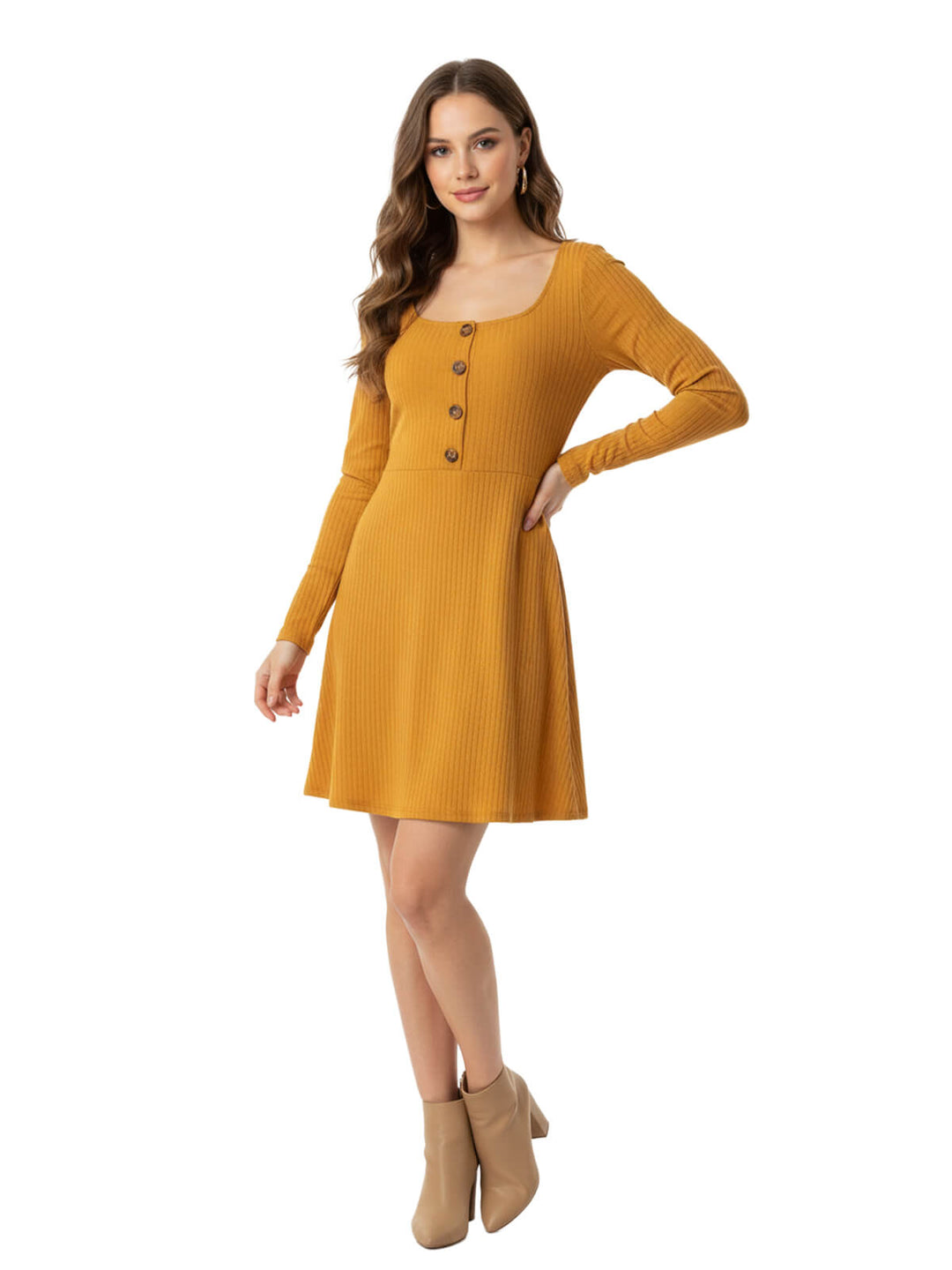 Wild Fable Yellow Rayon Long Sleeve Mini Dress – Value Outlets