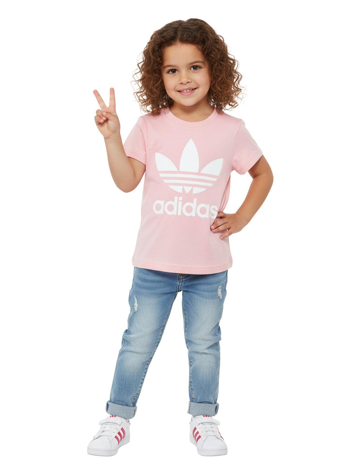 Adidas Trefoil Tee Little Kids Style : Dv2861-LTPINK/WHITE