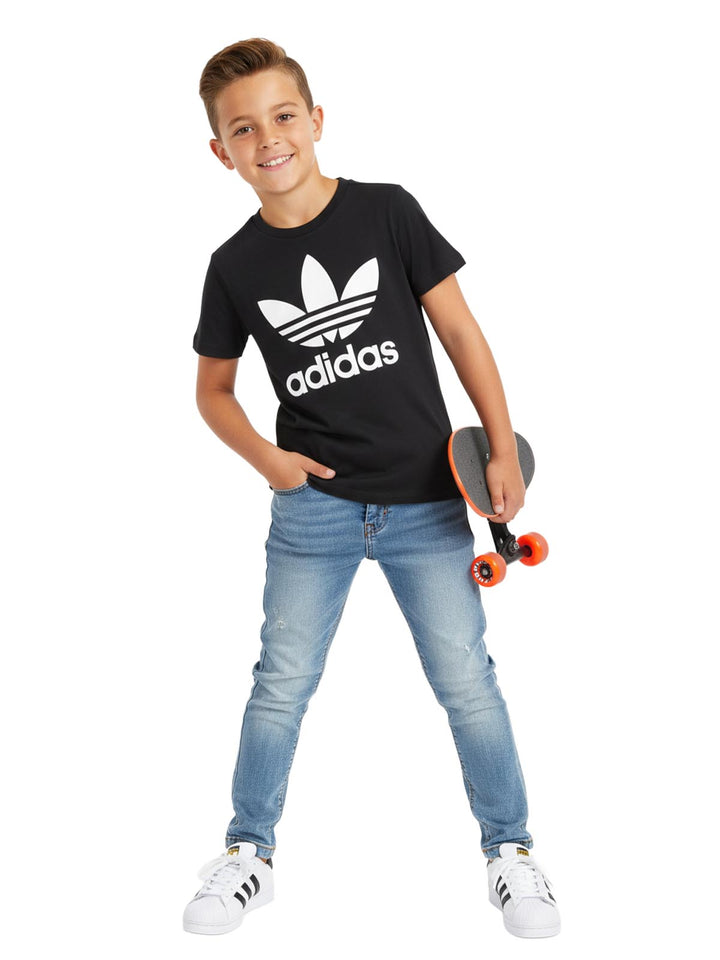 Adidas Trefoil Tee Big Kids Style : Dv2905-BLACK/WHITE