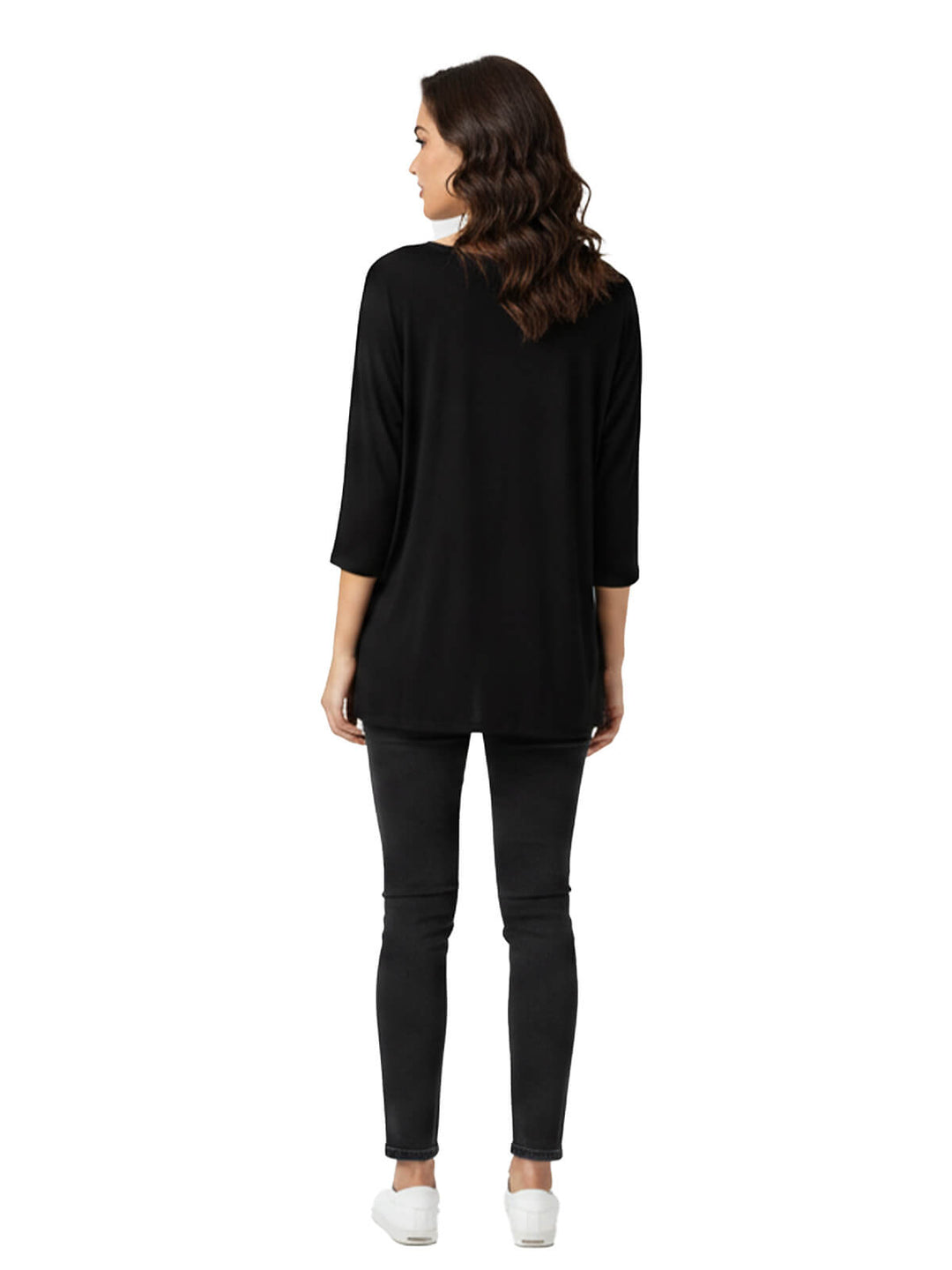 Concepts Black Ribbon Embellished 3/4 Sleeve Blouse