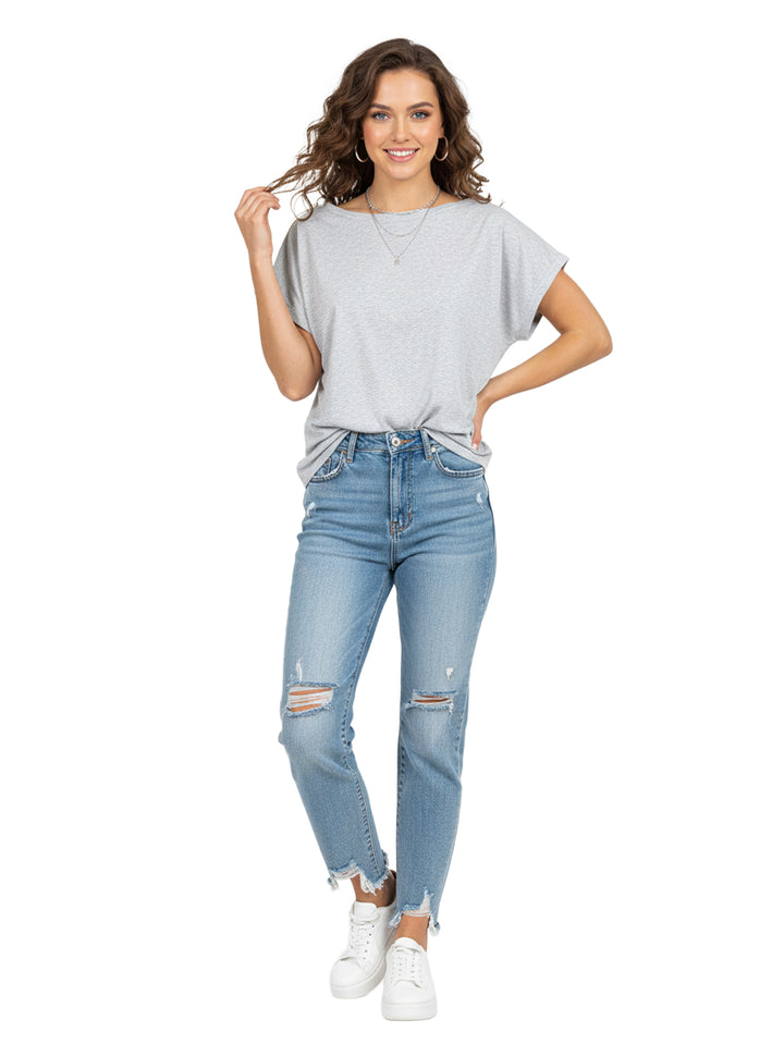 Gray Loose Fit Top