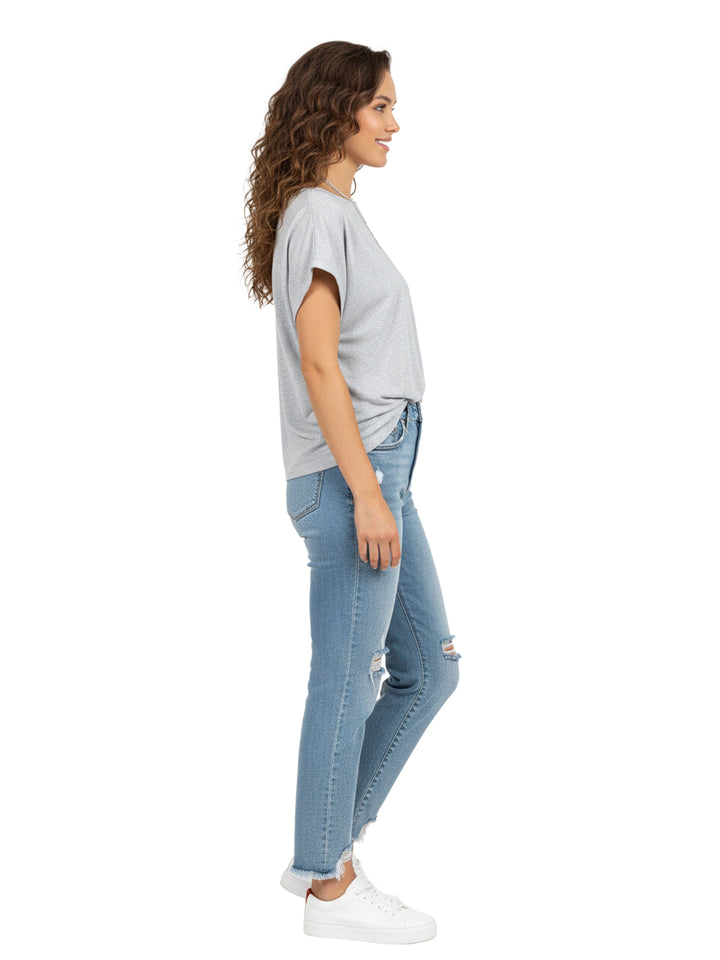 Gray Loose Fit Top