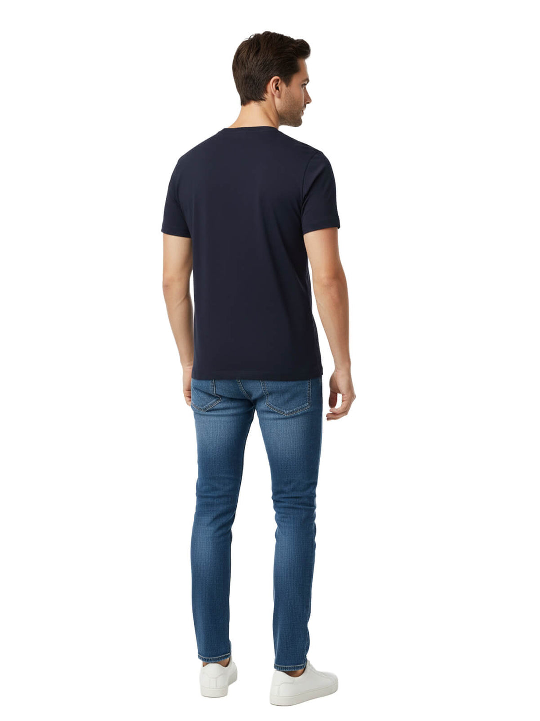 Alfani Men's Navy Blue Cotton Crew Neck T-Shirt