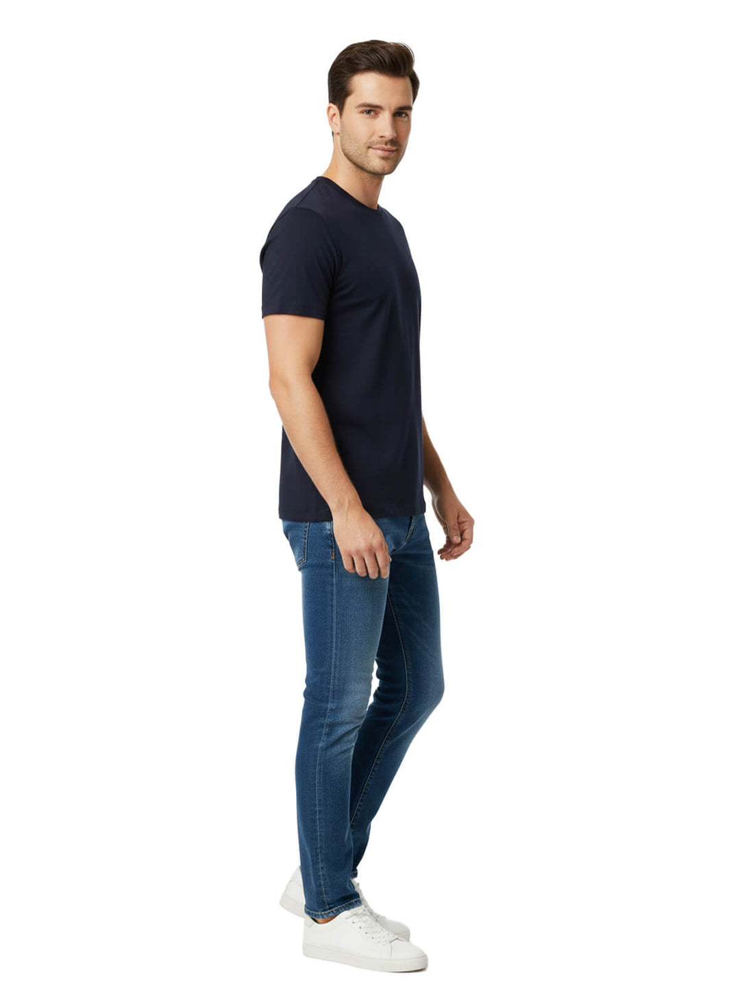 Alfani Men's Navy Blue Cotton Crew Neck T-Shirt