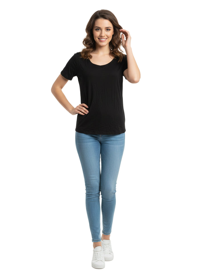 Danskin Women's T-Shirt Black Rayon