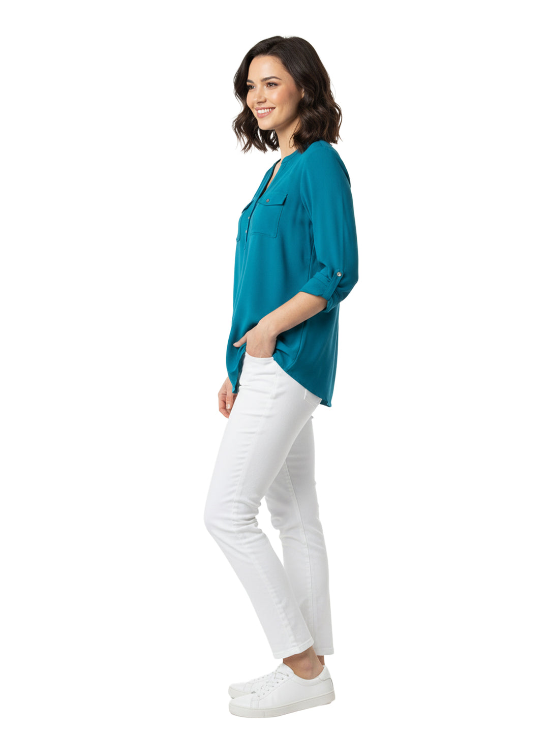 Tommy Hilfiger Teal Long Sleeve Blouse