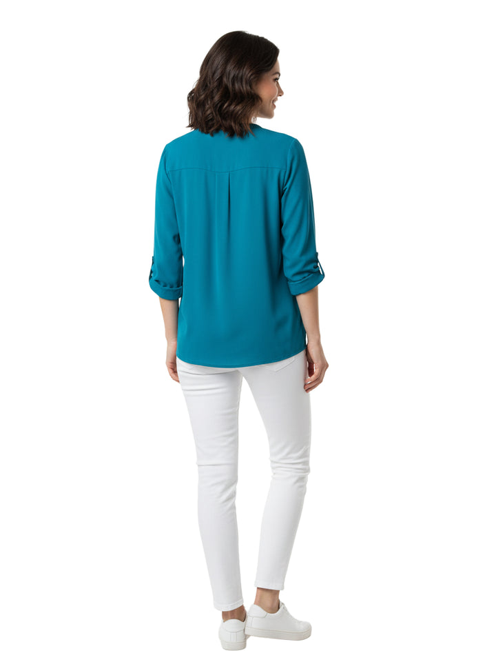 Tommy Hilfiger Teal Long Sleeve Blouse