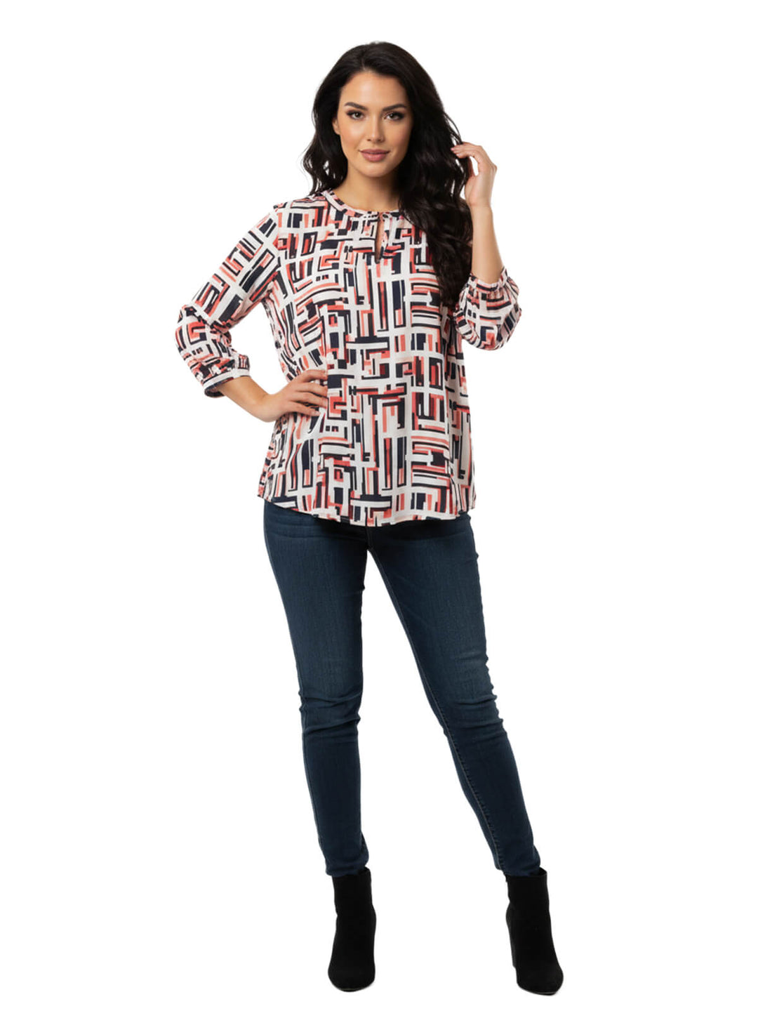 Geometric Print Blouse