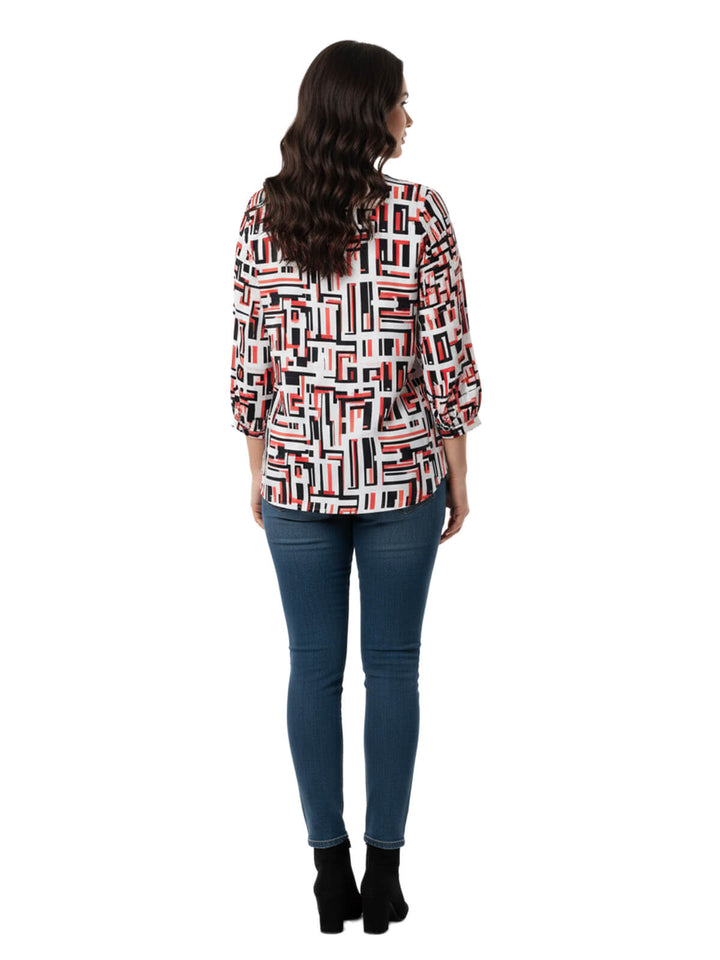 Geometric Print Blouse