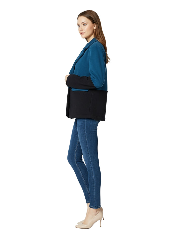 Lands' End Women's Two-Tone Fleece Blazer