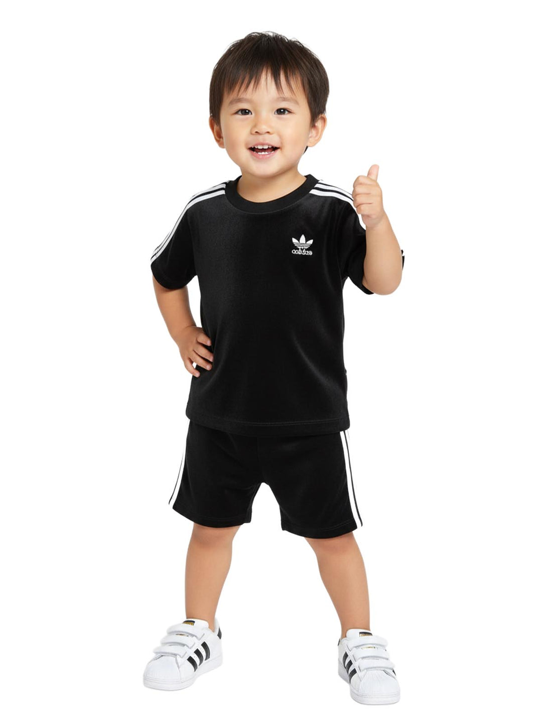 Adidas Infant Velour 3 Stripes Tee Toddlers Style : Bq4444