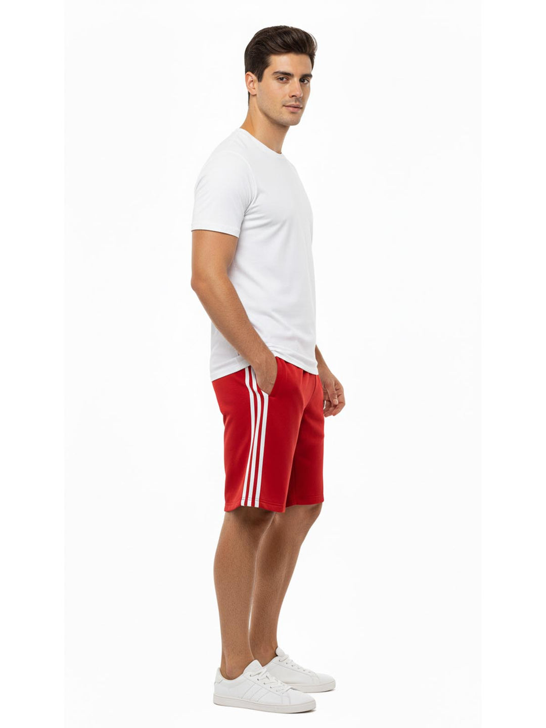 Adidas Slim 3 Stripe Shorts Mens Style : Bj9317