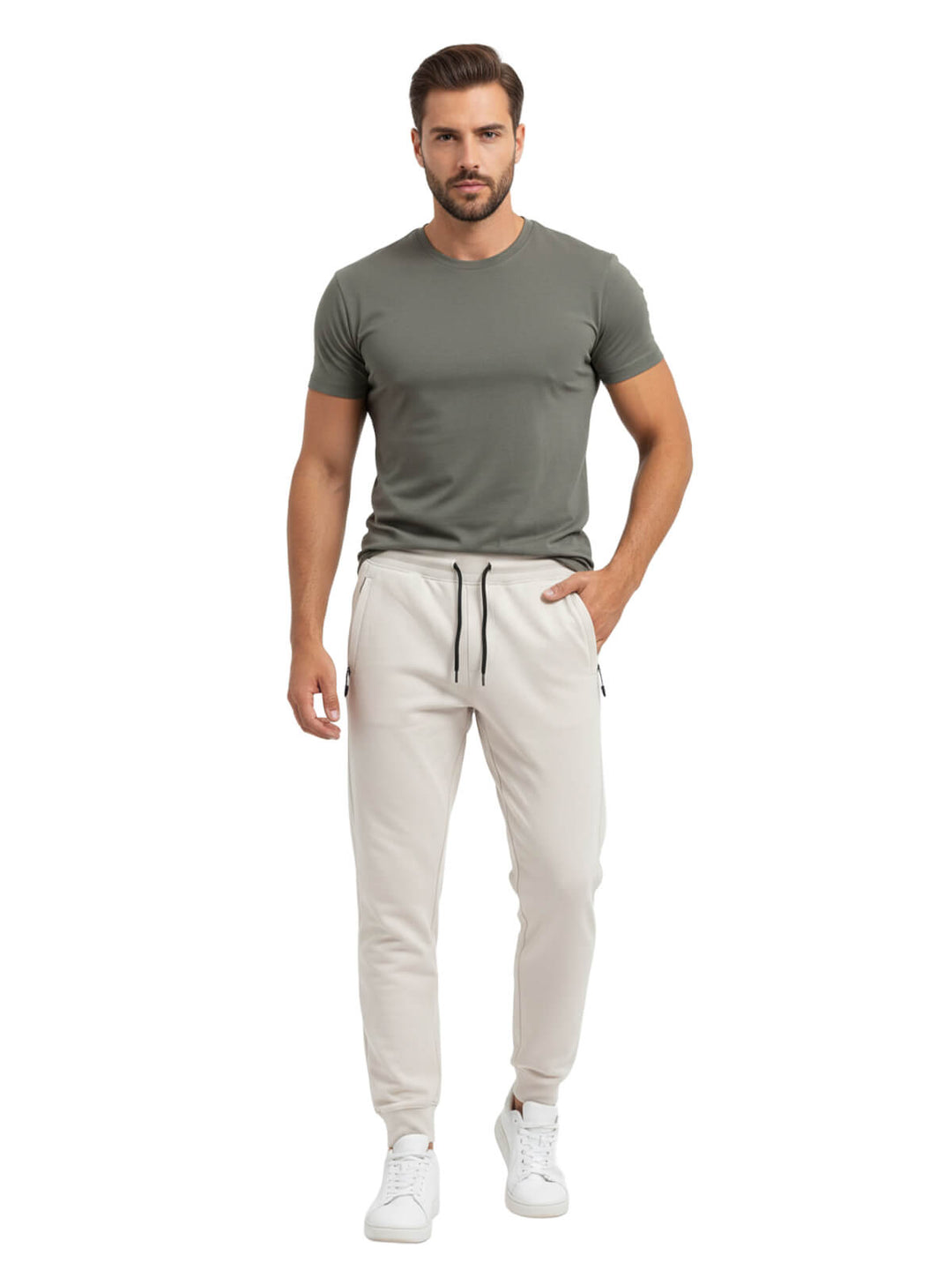 Beige Activewear Joggers