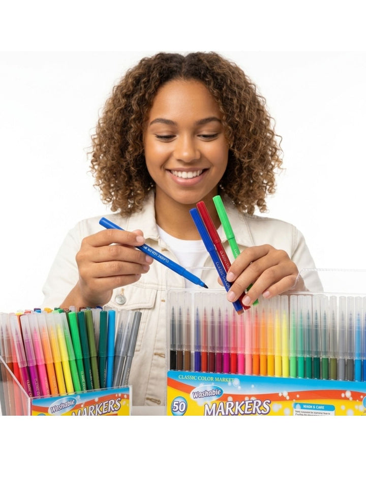 Washable Markers Classic Color Marker 50 Count Fine Line