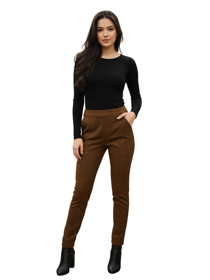 Brown Plaid Pants
