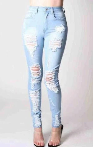 Red Fox High Waist Rip Off Skinny Jeans