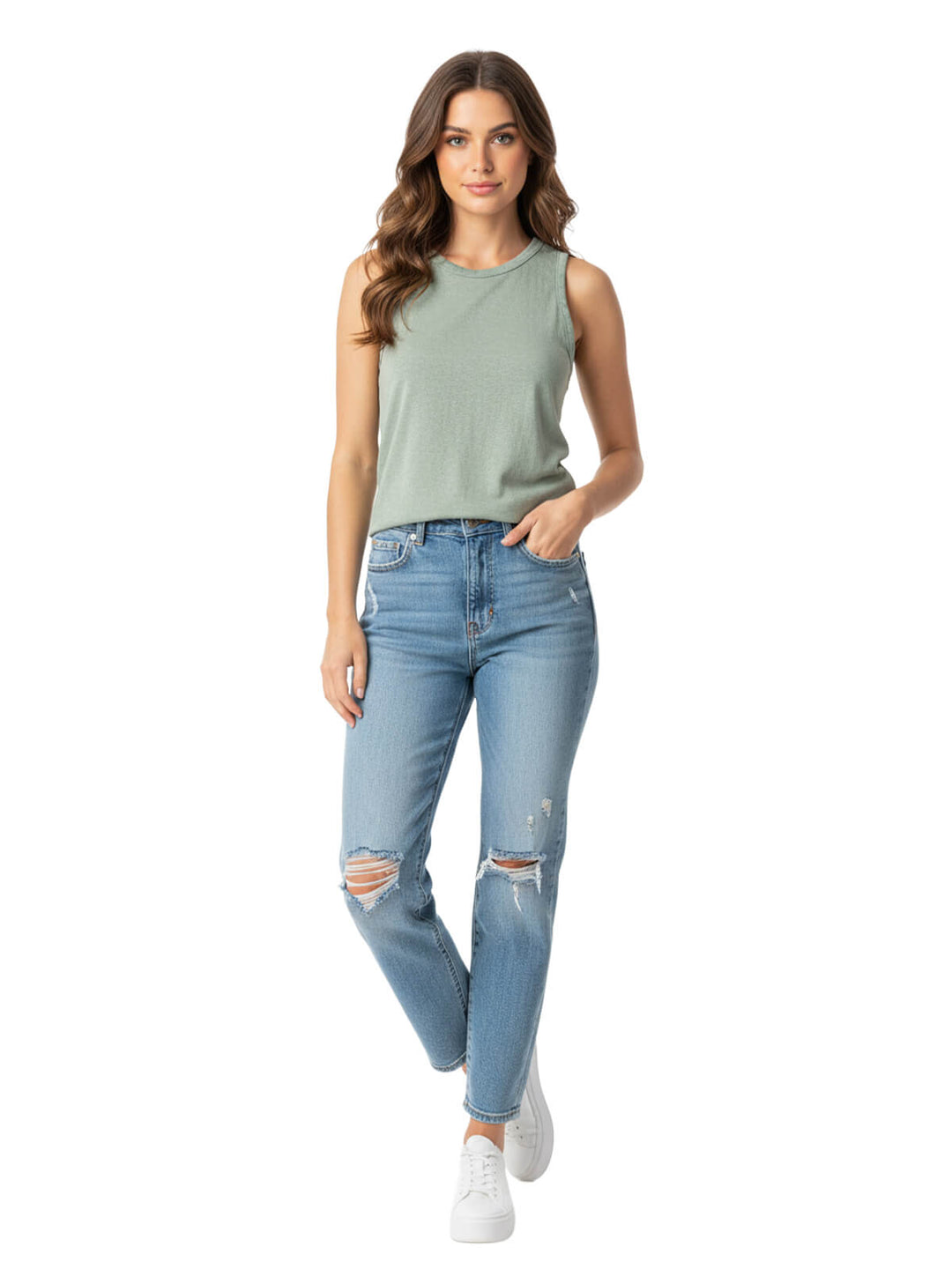 Gray Sleeveless Top
